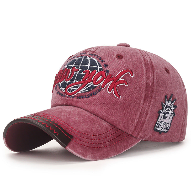 Wholesale Casual Adjustable Soft Top Washed Distressed Baseball Cap